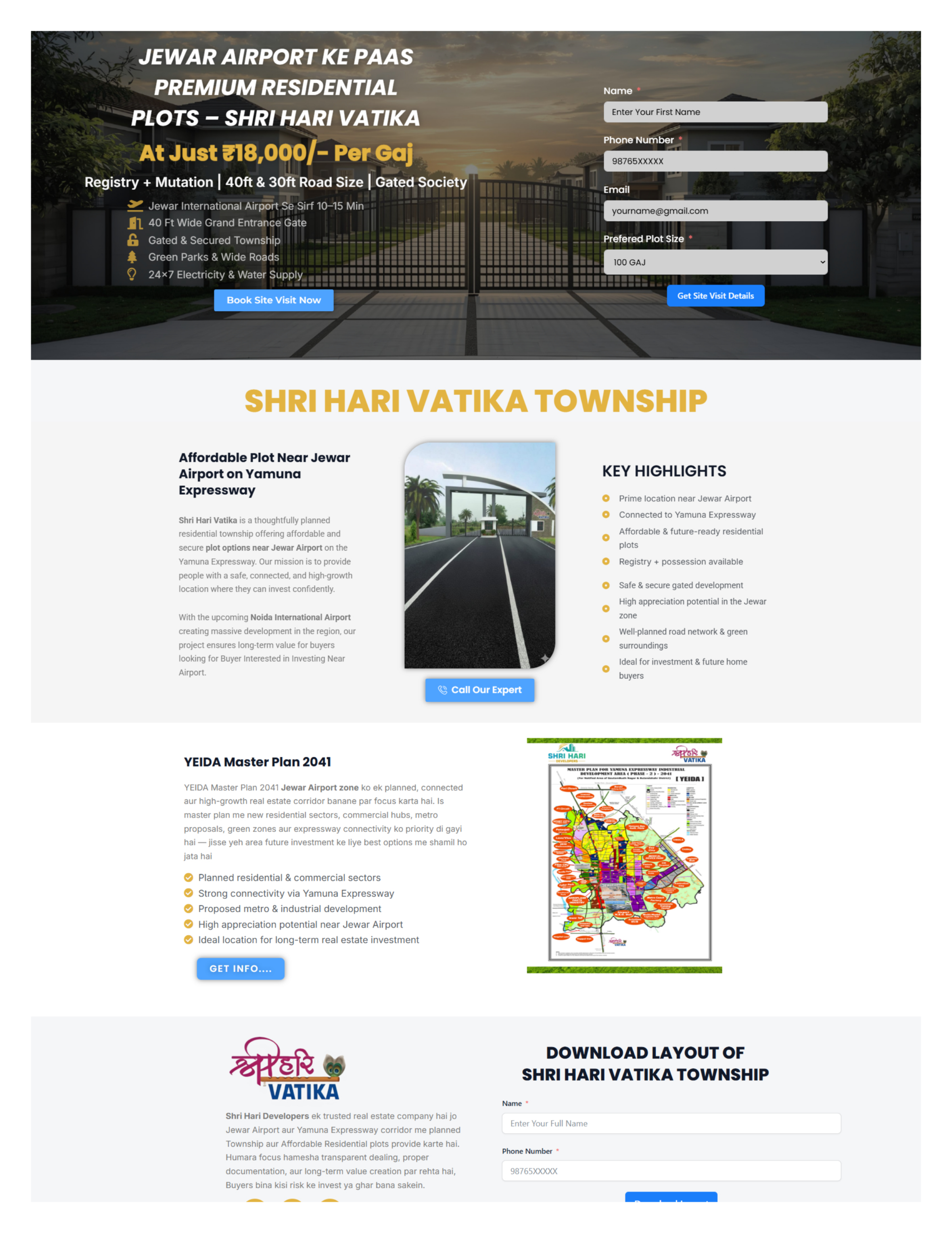 Plots Jewar website screenshot 1